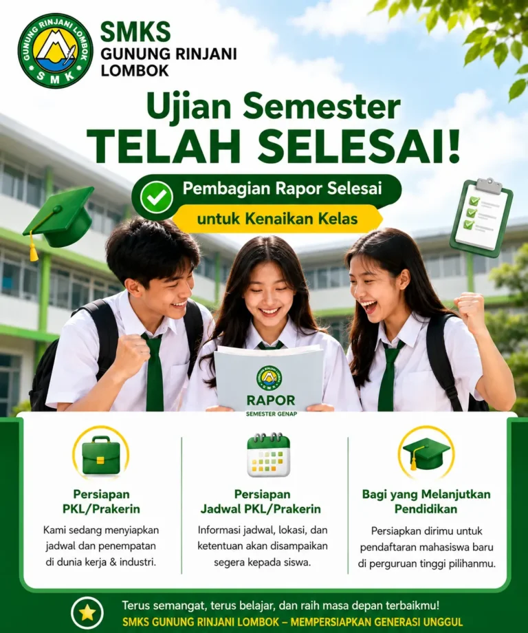 Ujian Semester dan Pembagian Rapor Telah Selesai, Siswa Bersiap PKL/Prakerin dan Melanjutkan Pendidikan ke Perguruan Tinggi